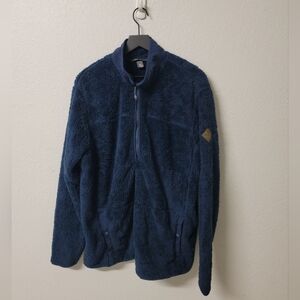 Eddie Bauer Navy Blue Soft Fuzzy Fleece 1/2 Zip Pullover Men's XLT Tall